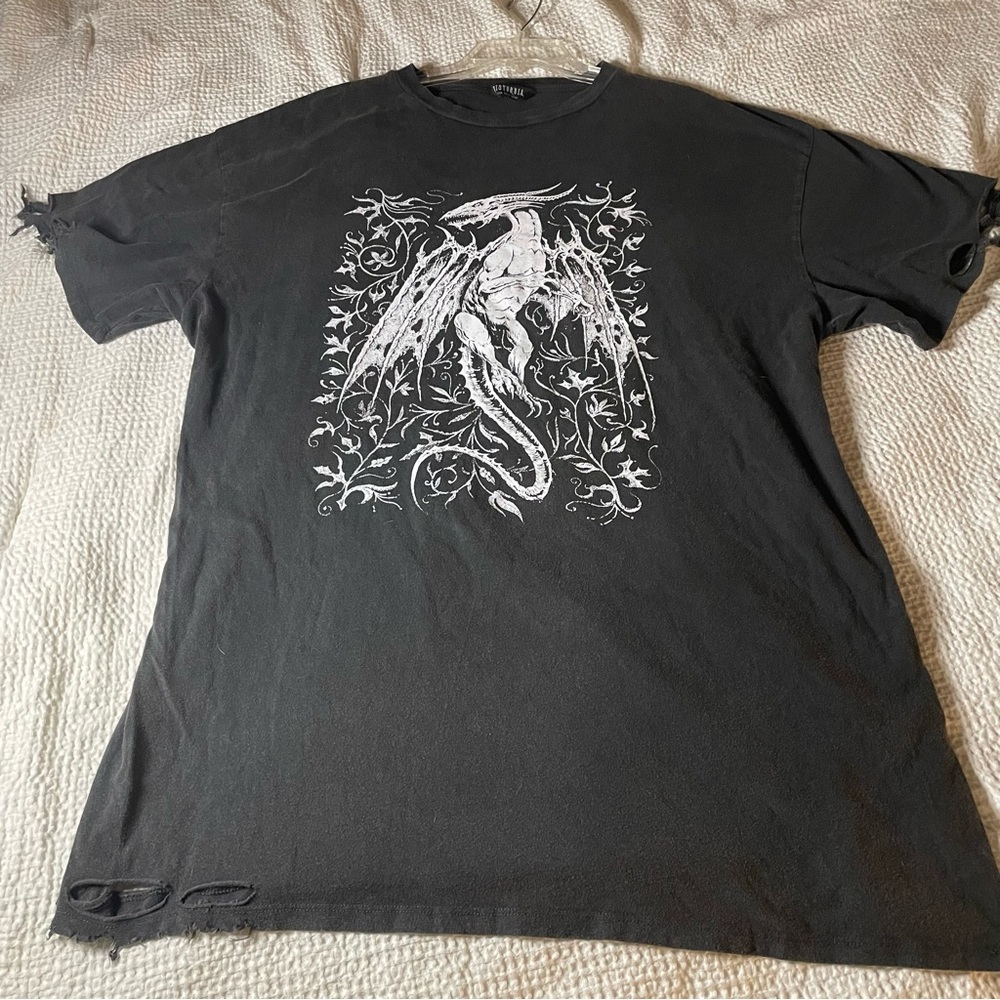 Disturbia oversized distressed Tee dress -size US8